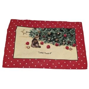 Ulster Weavers‎ "The Little Dog Laughed" Cat Christmas Tea Towel 100% Linen